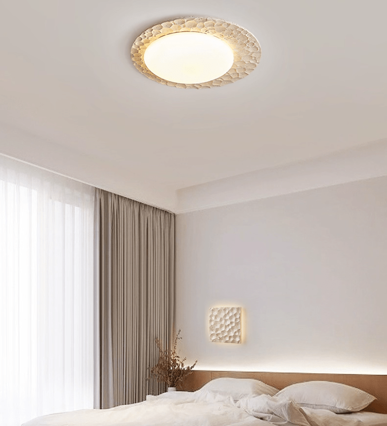 Travertine Organic Disc Ceiling Light
