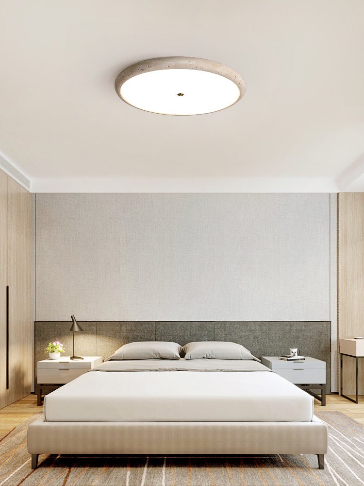 Taveria Travertine Halo Ceiling Light