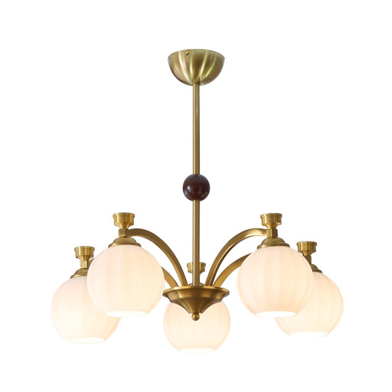 Usilia Elegance Vintage Glass Wood Chandelier