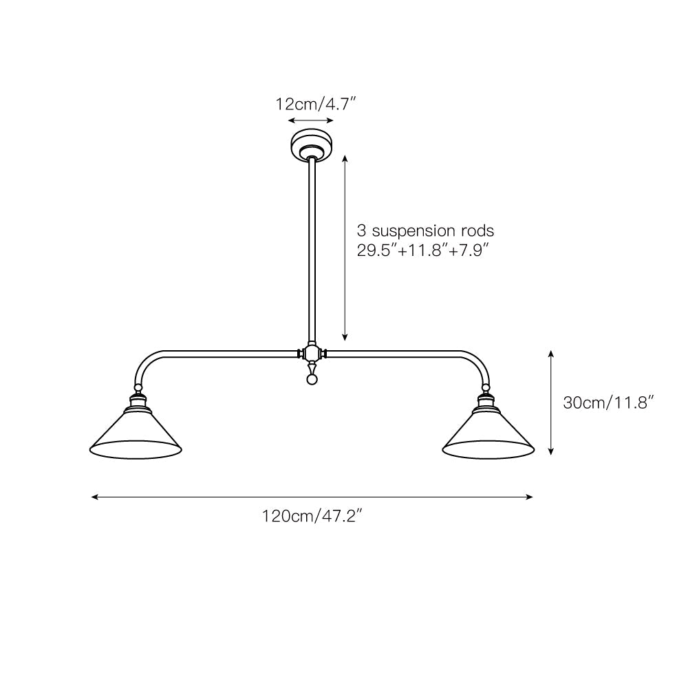Bellwood Brass Linear Pendant Light