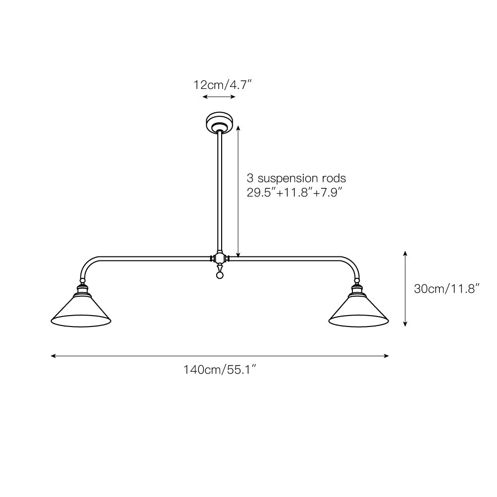Bellwood Brass Linear Pendant Light