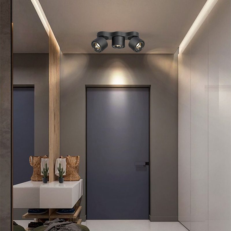 Nylaeara Three-heads Rotating Folding Ceiling Lamp