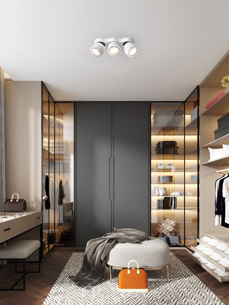 Nylaeara Three-heads Rotating Folding Ceiling Lamp