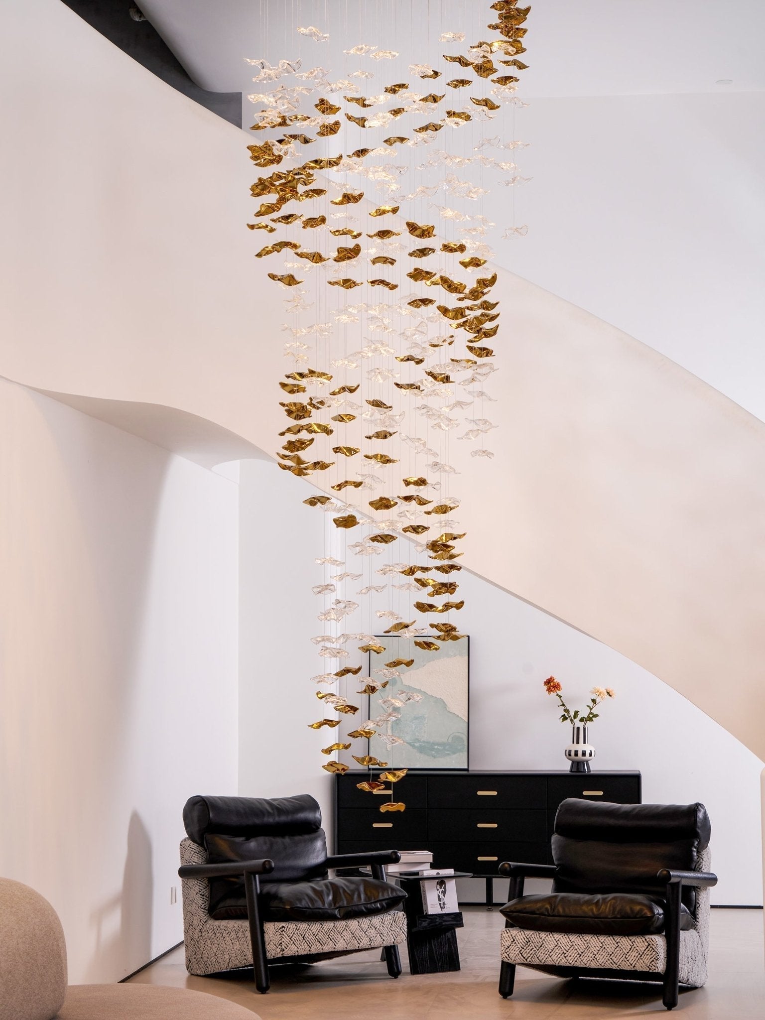 Nephele Crystal Leaf Chandelier