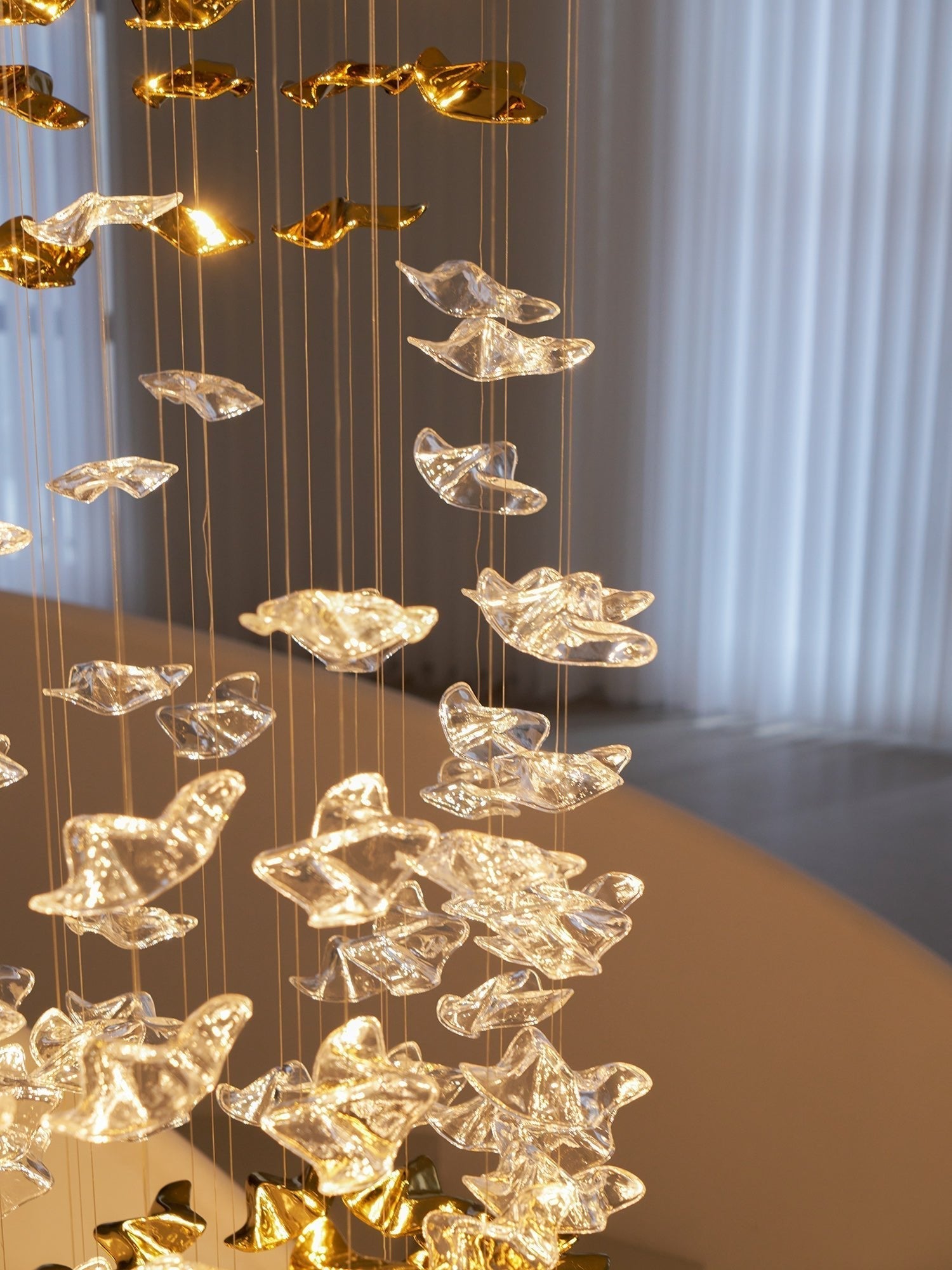 Nephele Crystal Leaf Chandelier
