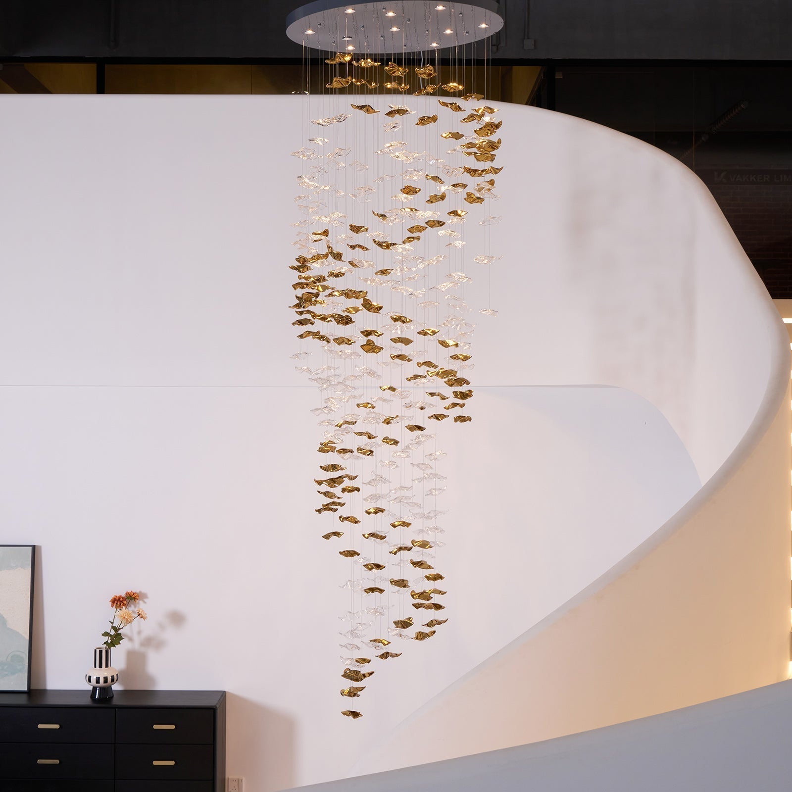 Nephele Crystal Leaf Chandelier
