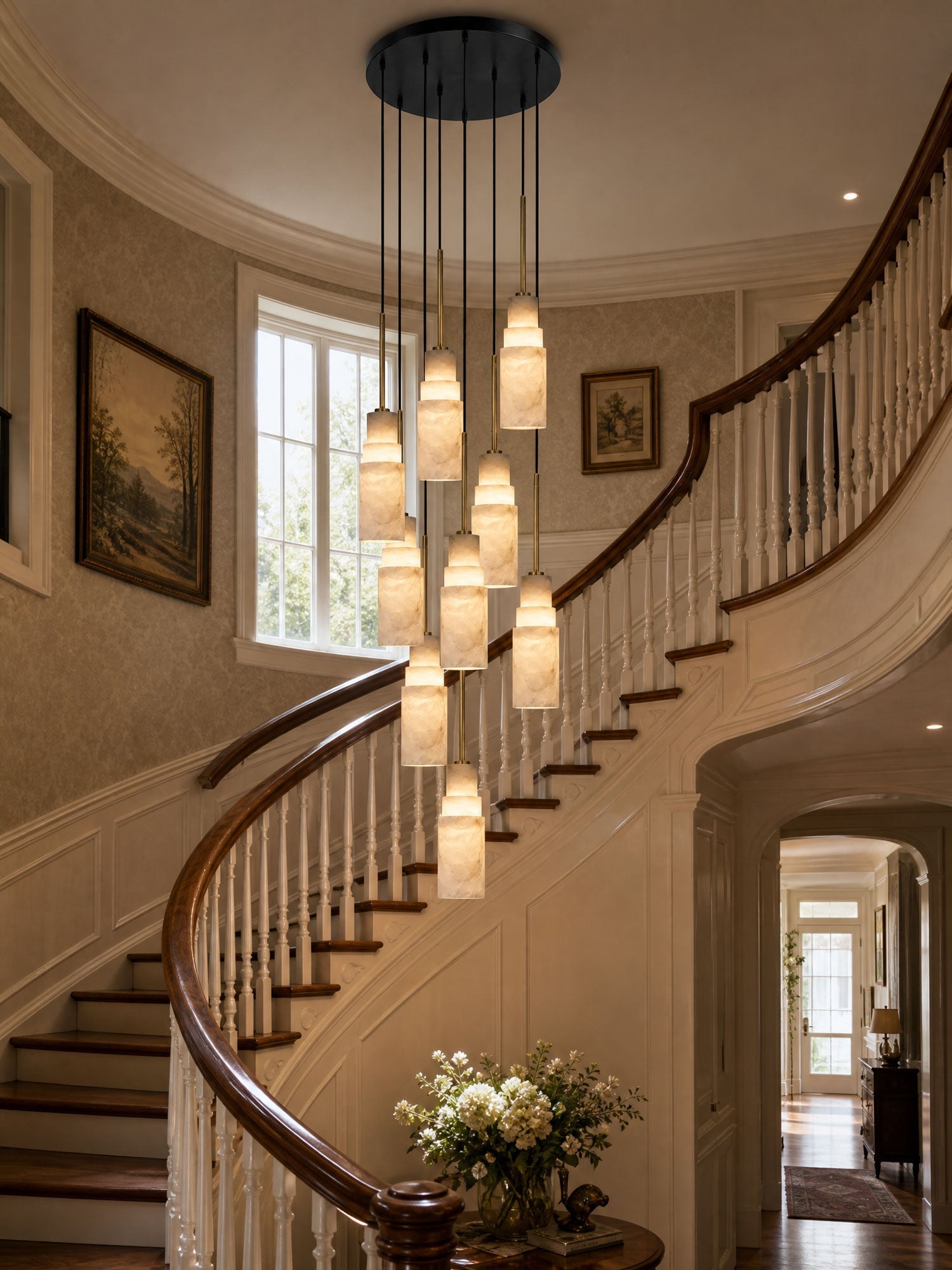 Eirelira Alabaster Cluster Chandelier
