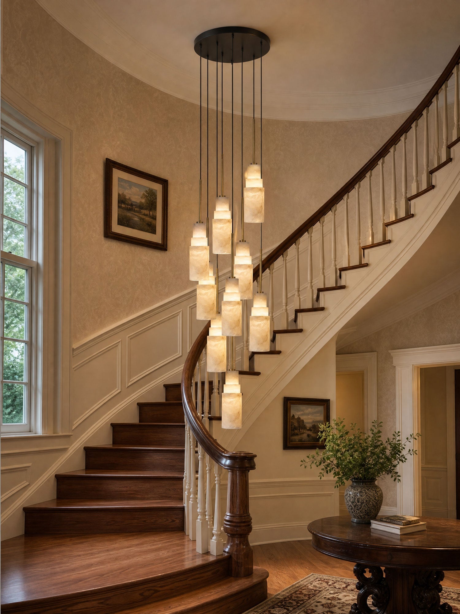 Eirelira Alabaster Cluster Chandelier
