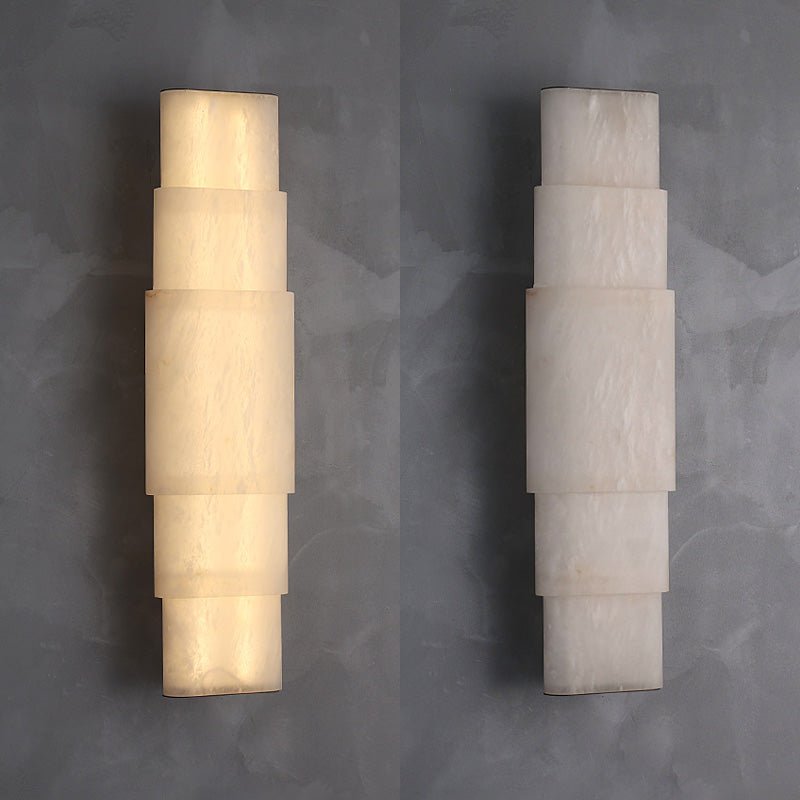 Dornette Tiered Alabaster Column Sconce