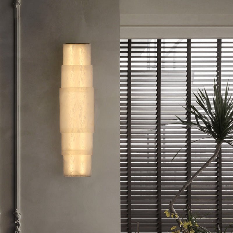 Dornette Tiered Alabaster Column Sconce