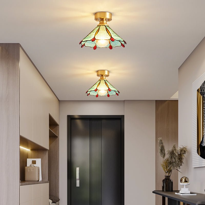 Revely Ceiling Light Vintage Floral Stainedglass
