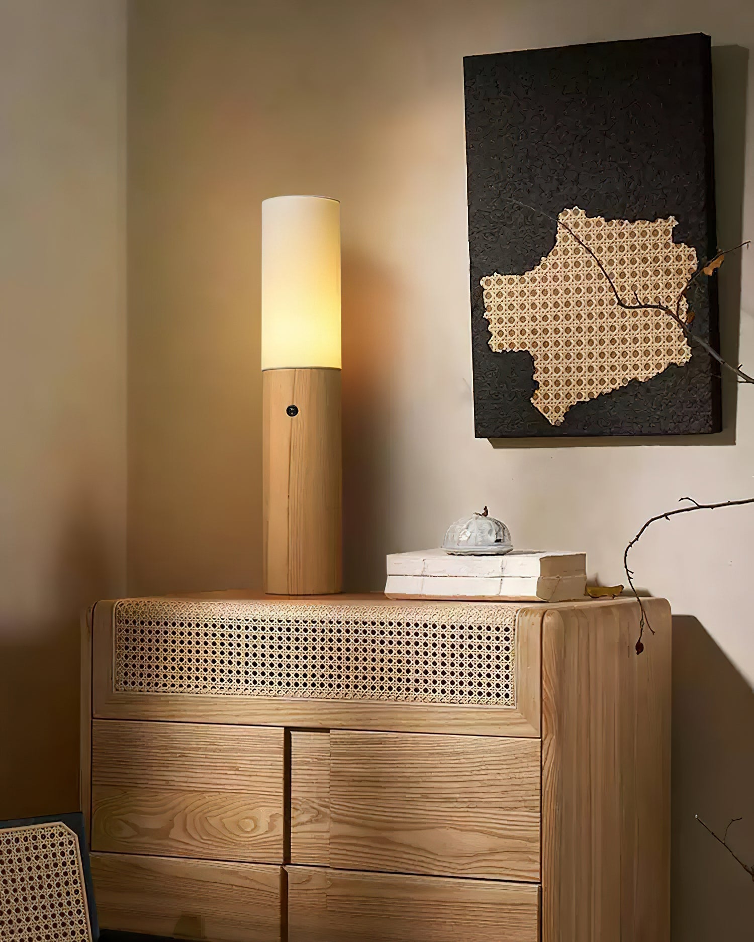 Viraalia Timber Column Floor Lamp