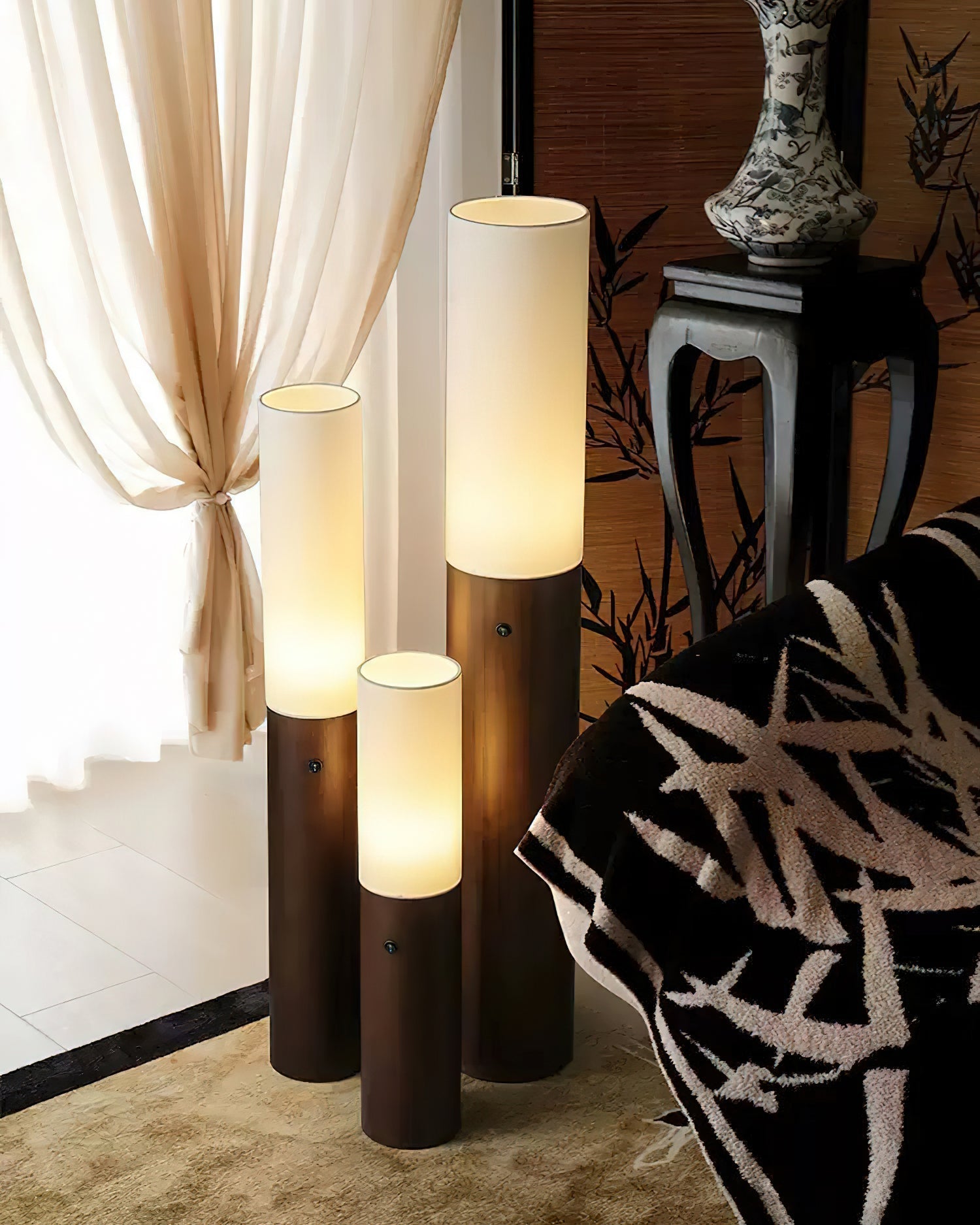 Viraalia Timber Column Floor Lamp