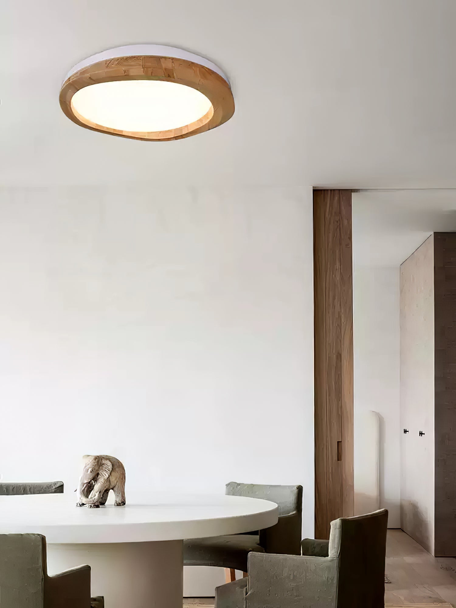 Artalis Walnut Wood Flush Mount