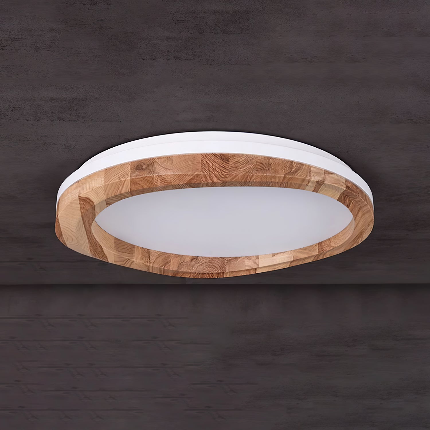 Artalis Walnut Wood Flush Mount