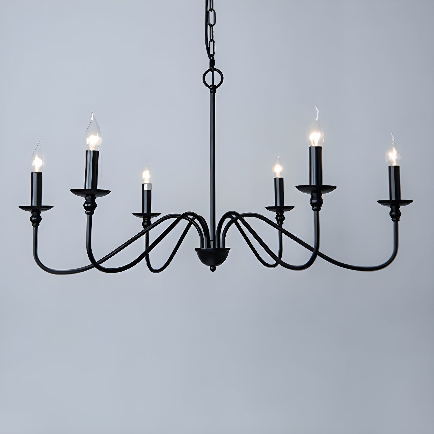 Orielissa Chandelier Gold Candle Curved Arms