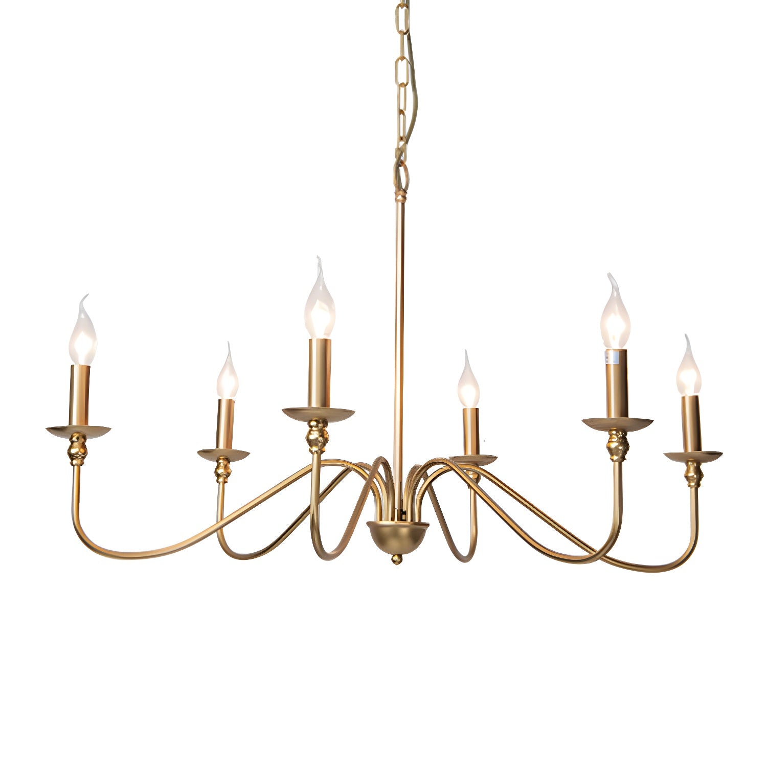 Orielissa Chandelier Gold Candle Curved Arms