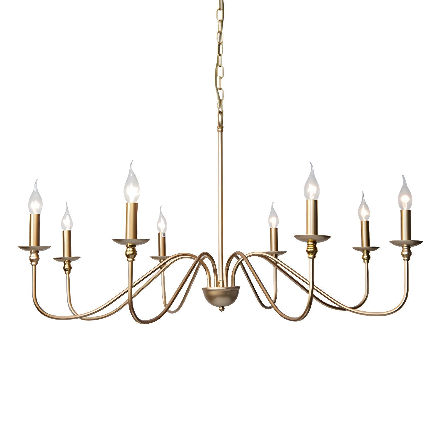 Orielissa Chandelier Gold Candle Curved Arms