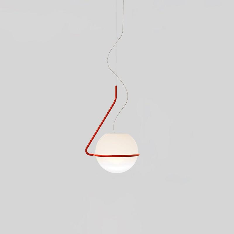 Circular Minimalist Glass Pendant Lamp - Neutral Decor