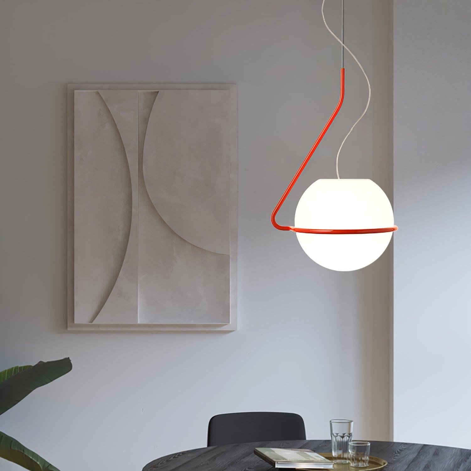 Circular Minimalist Glass Pendant Lamp - Neutral Decor