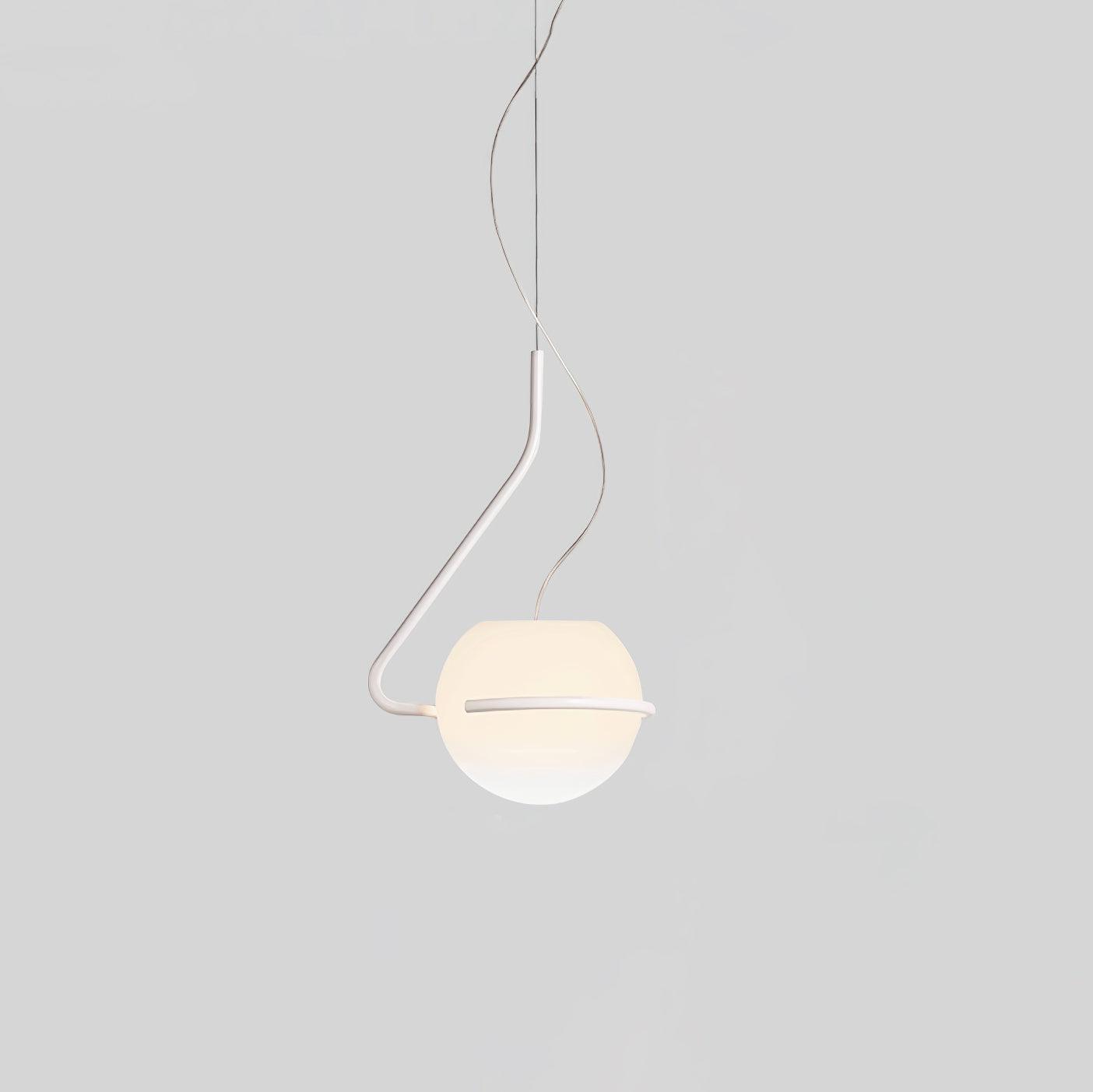 Circular Minimalist Glass Pendant Lamp - Neutral Decor