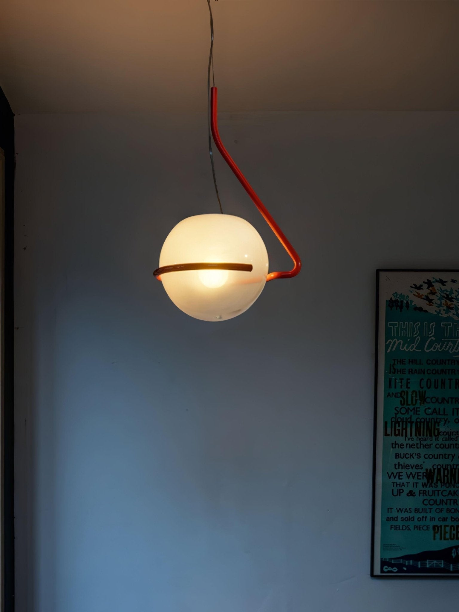 Circular Minimalist Glass Pendant Lamp - Neutral Decor