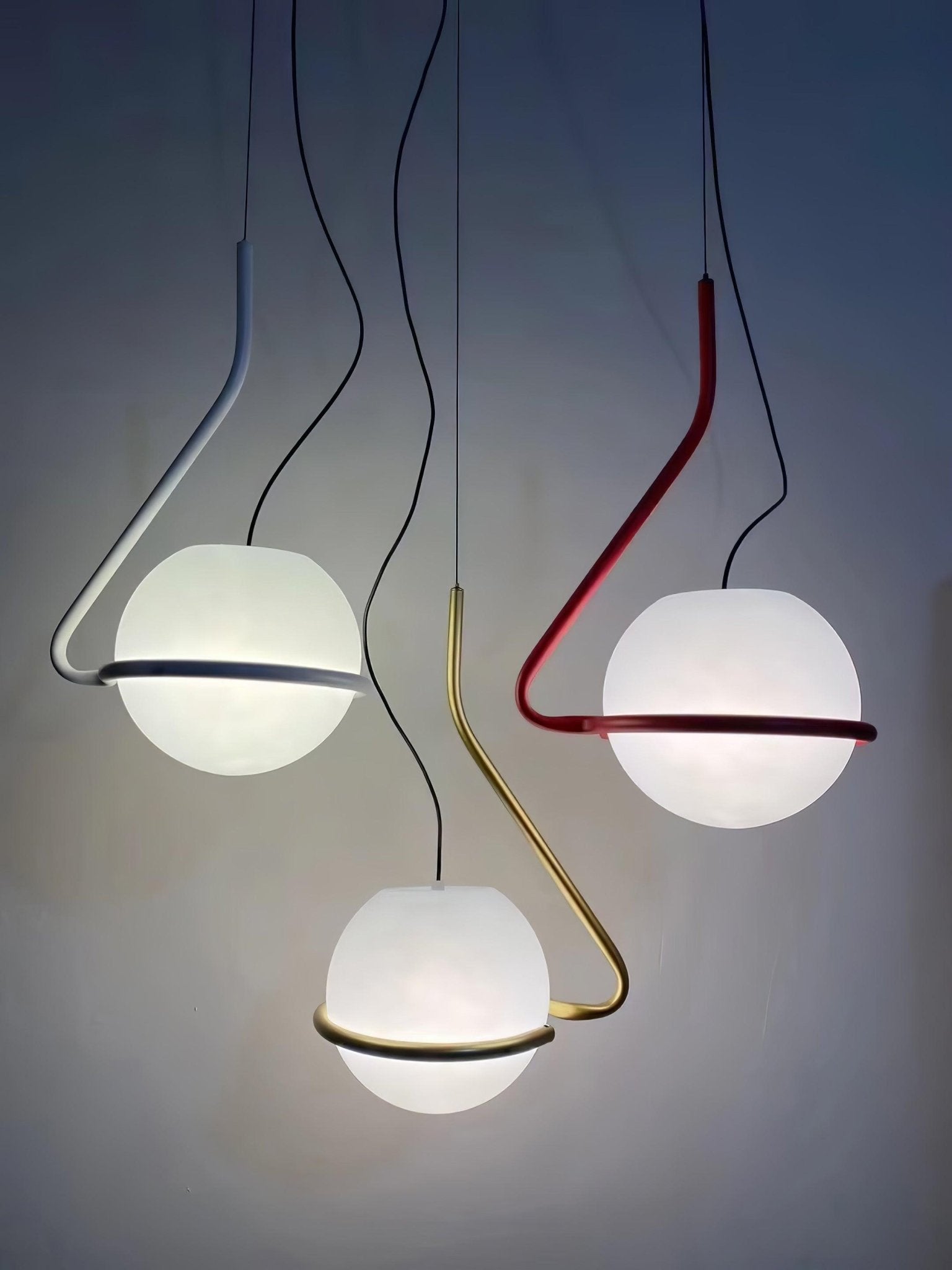 Circular Minimalist Glass Pendant Lamp - Neutral Decor
