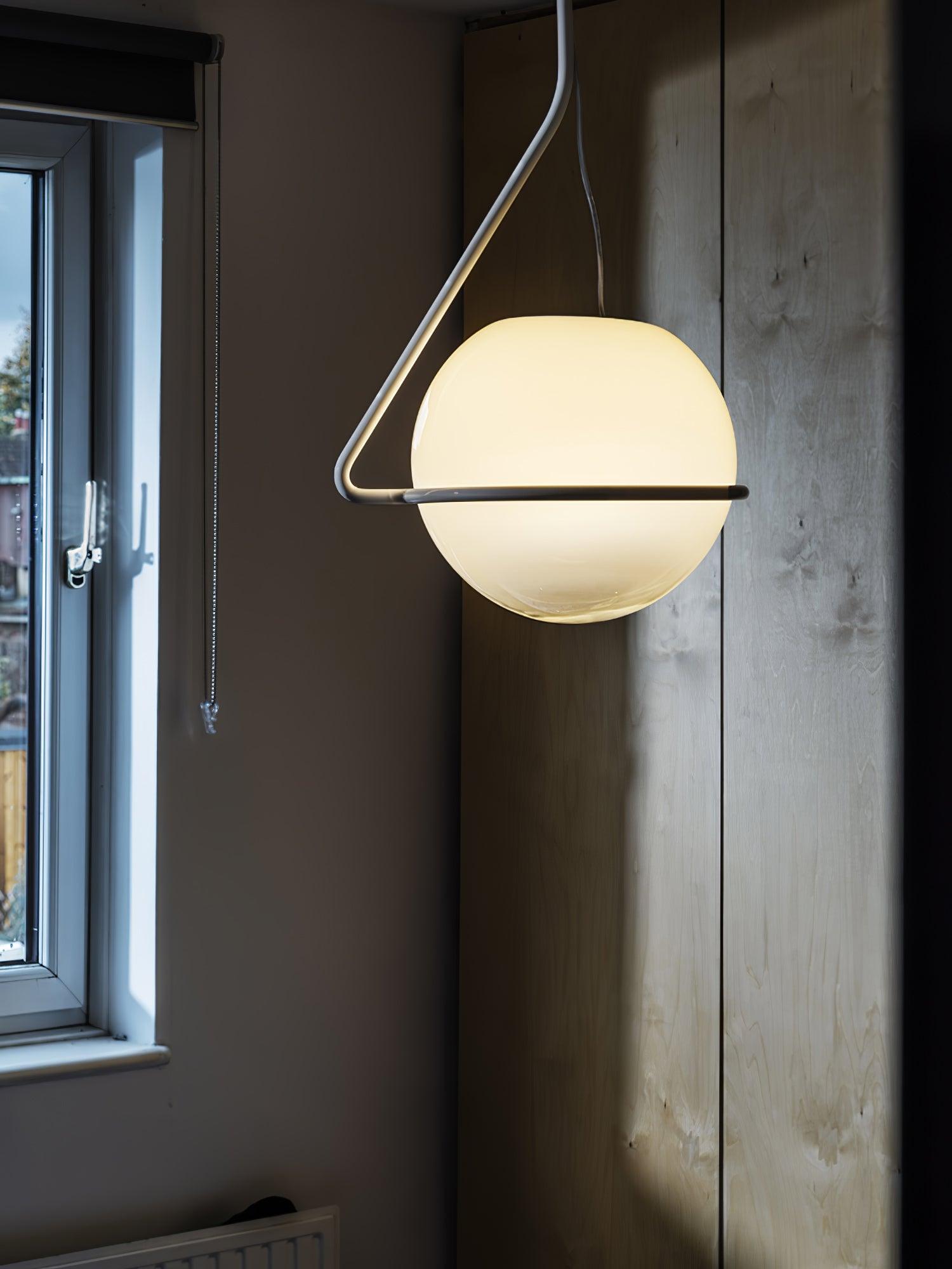 Circular Minimalist Glass Pendant Lamp - Neutral Decor