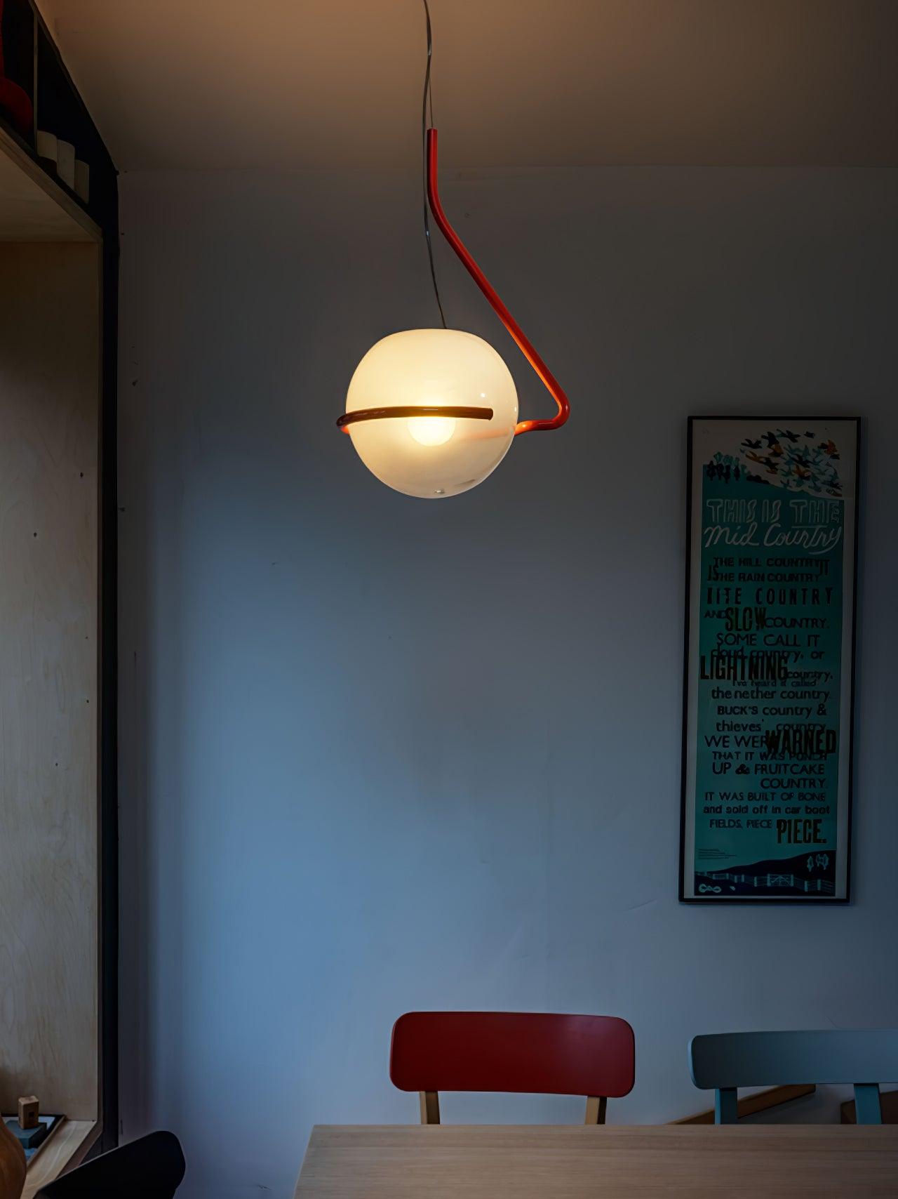 Circular Minimalist Glass Pendant Lamp - Neutral Decor