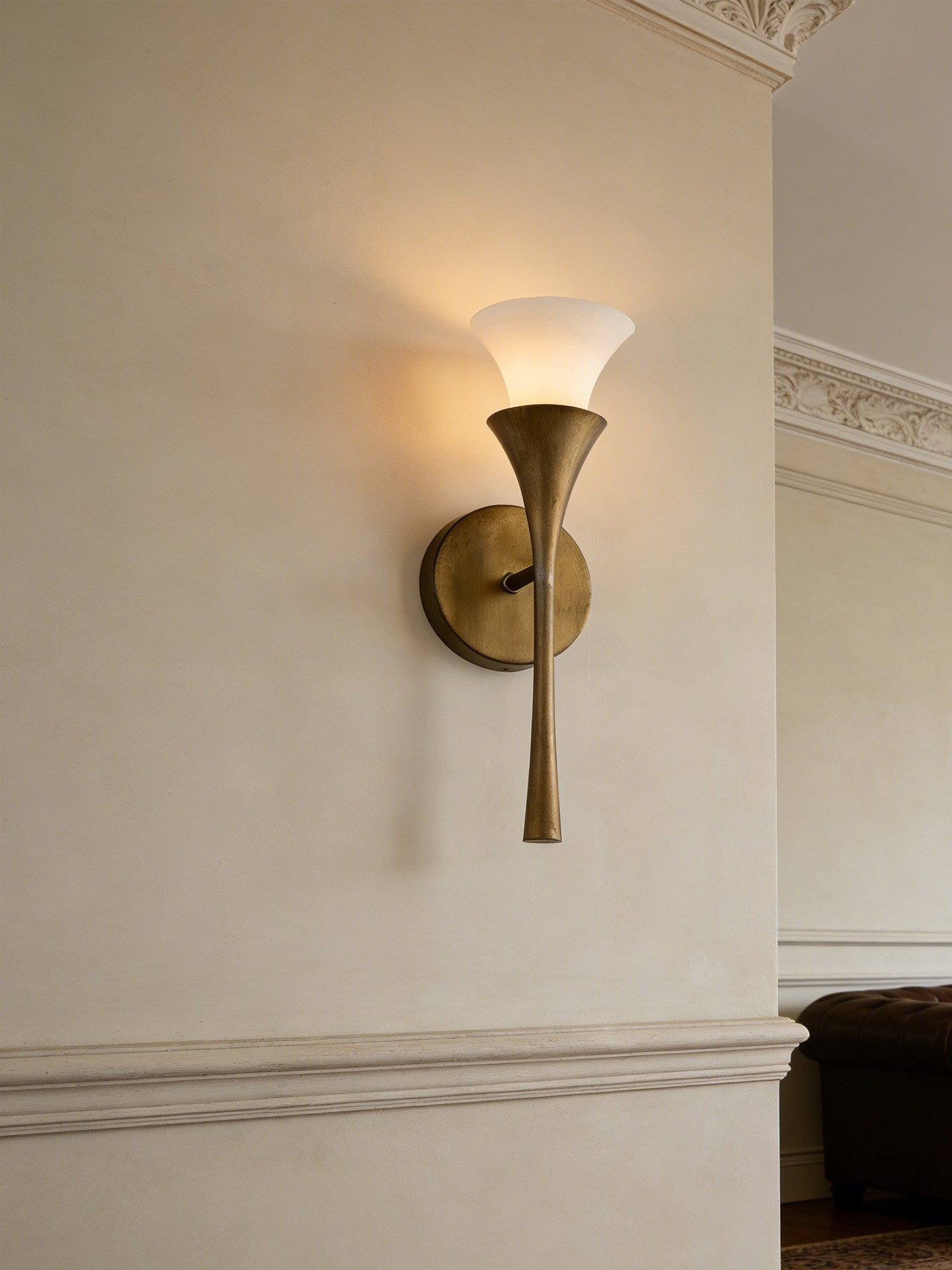 Solalette Brass Double Cone Wall Sconce