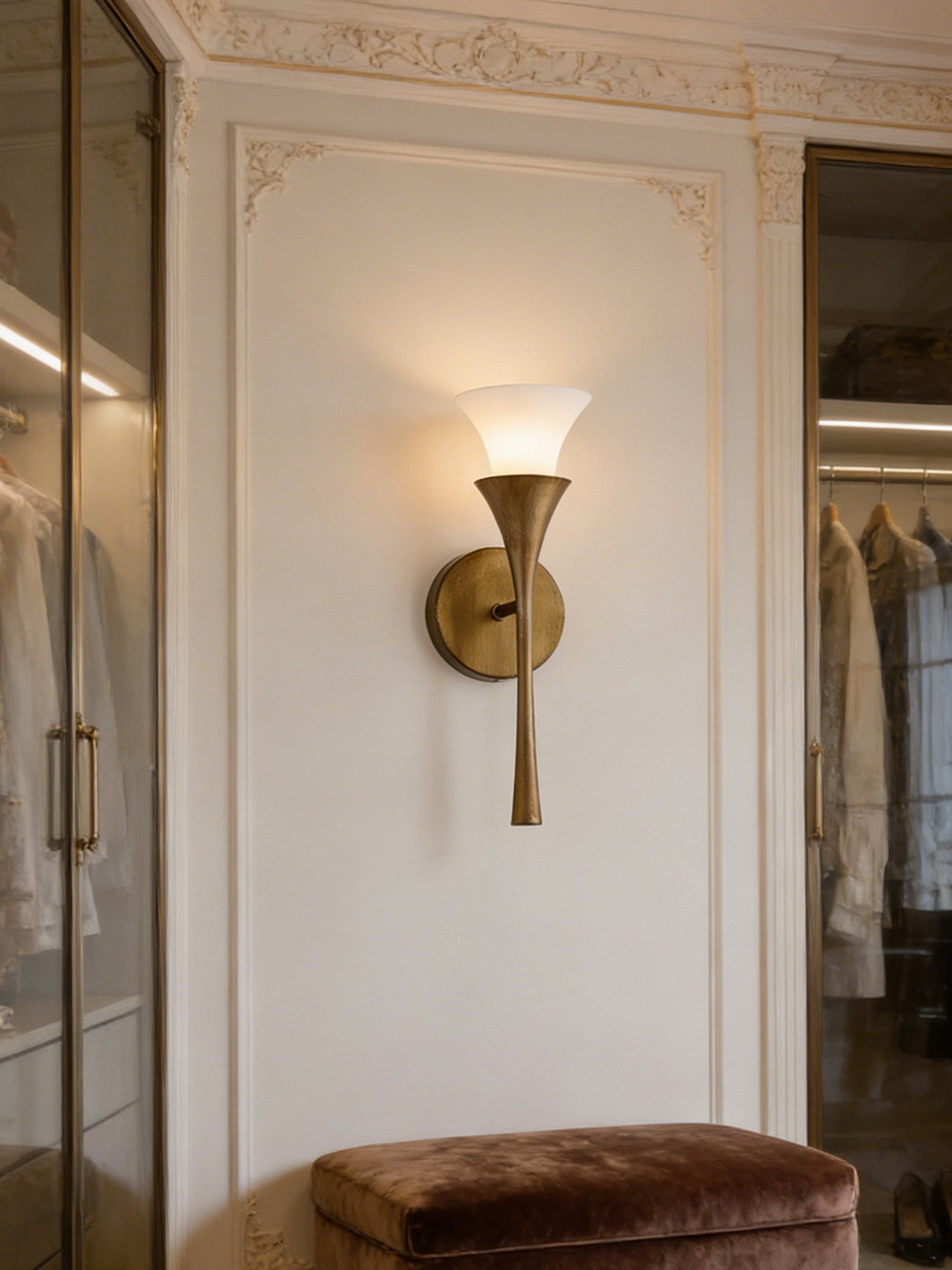 Solalette Brass Double Cone Wall Sconce