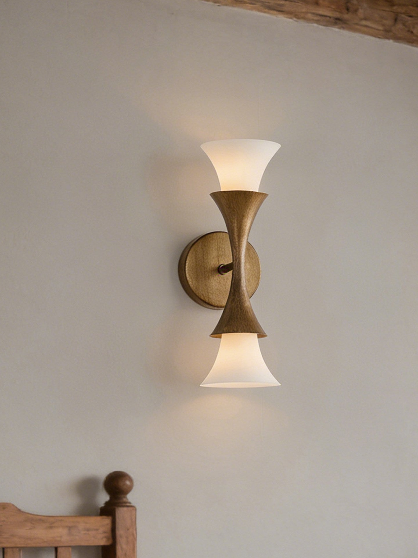 Solalette Brass Double Cone Wall Sconce