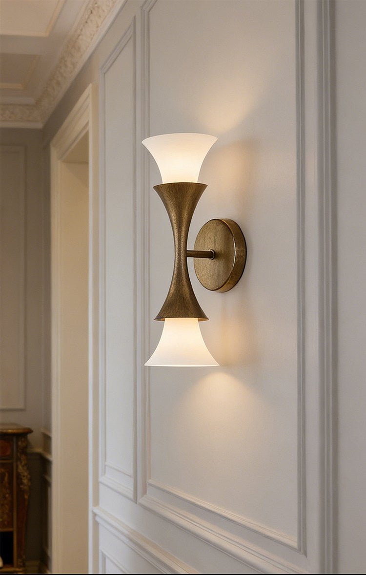 Solalette Brass Double Cone Wall Sconce