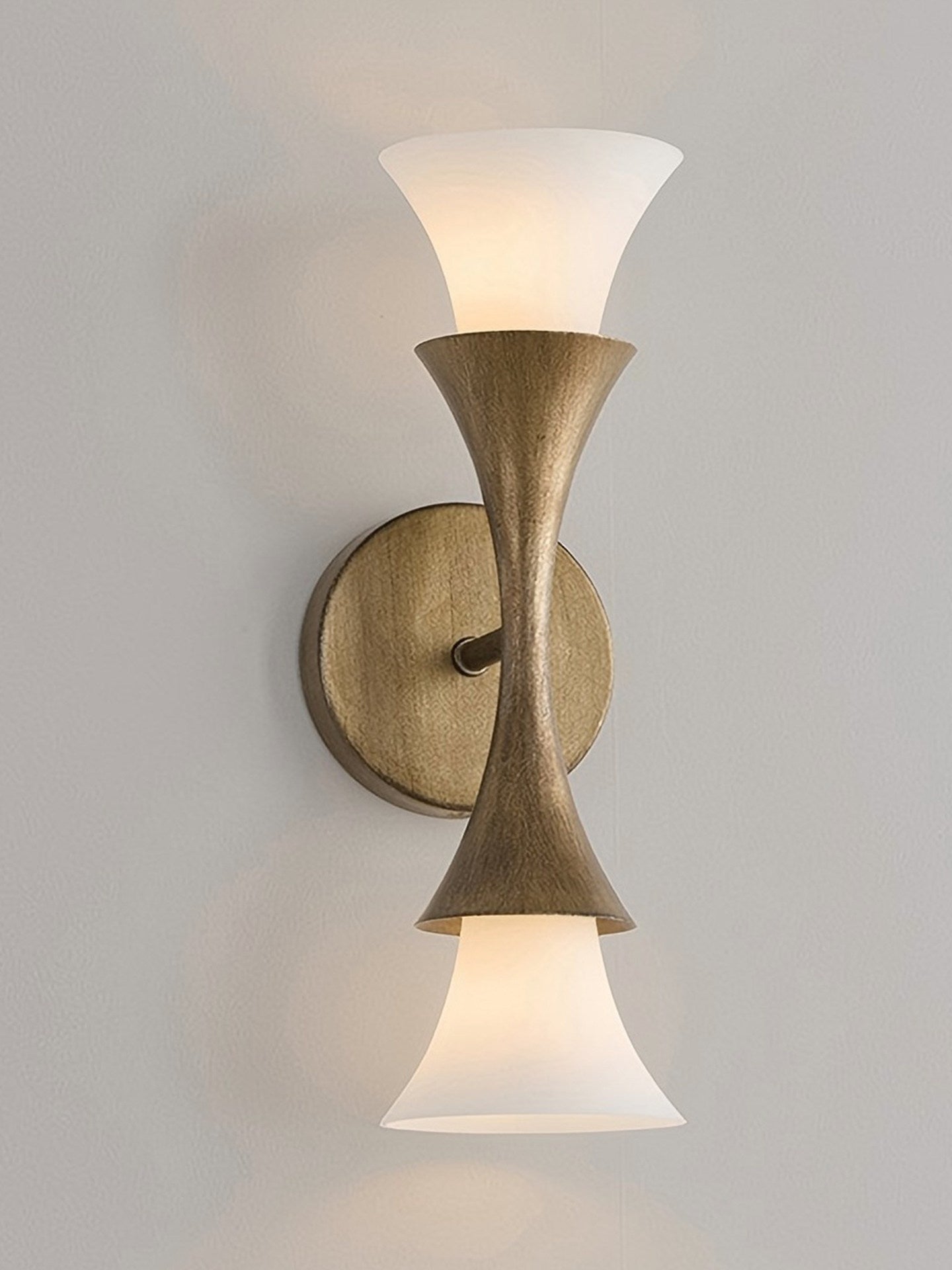 Solalette Brass Double Cone Wall Sconce
