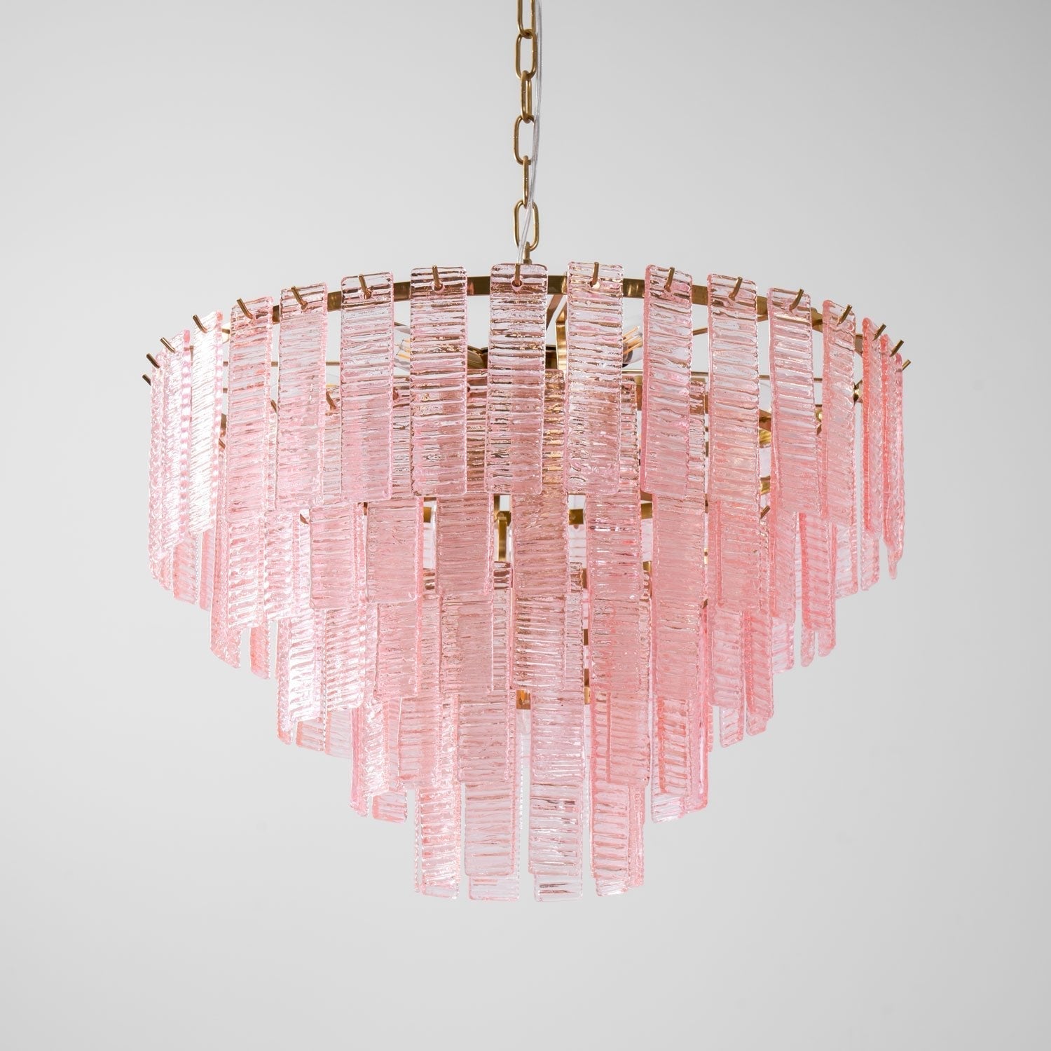 Lioririan Chandelier Pink Murano Glass Layered Vintage Luxury