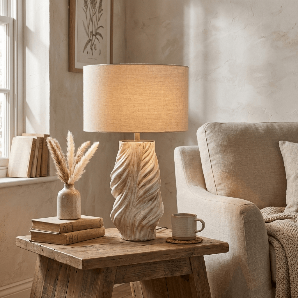 Celvienne Twisted Ceramic Table Lamp