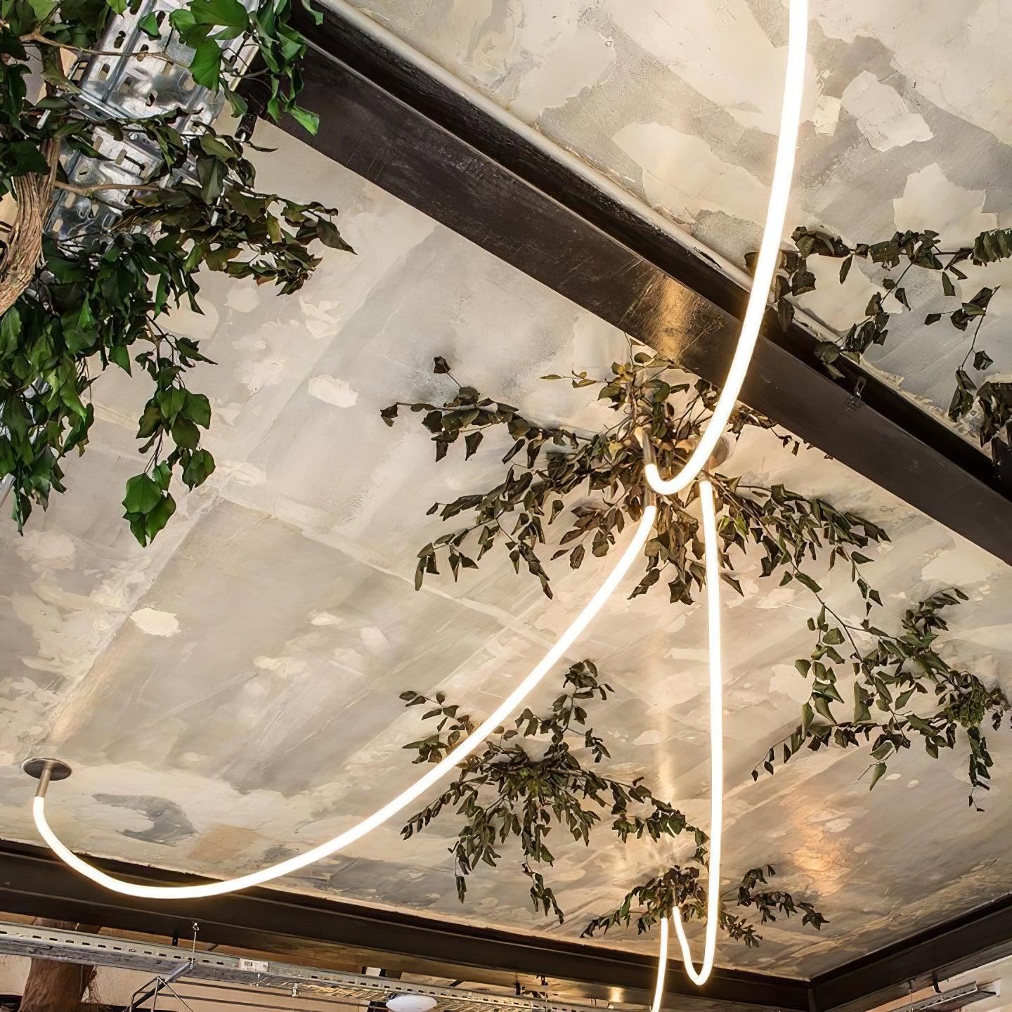 Fenris Pendant Lamp Flexible Curve Silicone Brass
