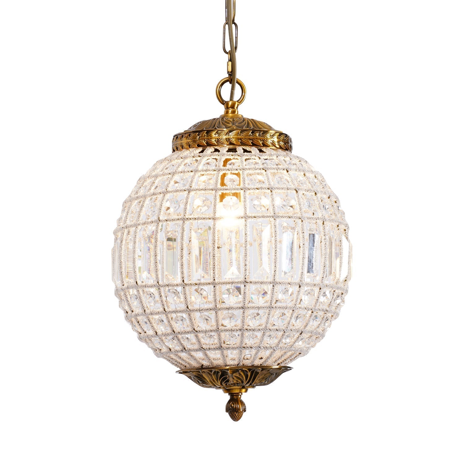 Elyinissa Chandelier Gold Globe Crystal Vintage