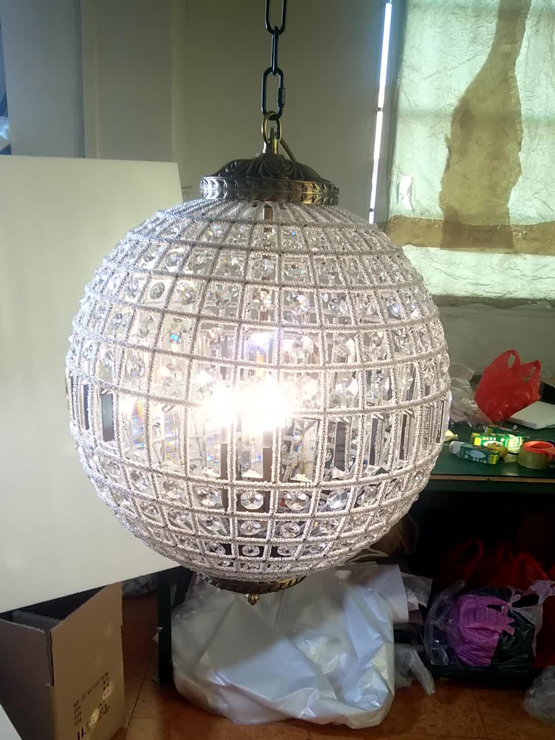Elyinissa Chandelier Gold Globe Crystal Vintage