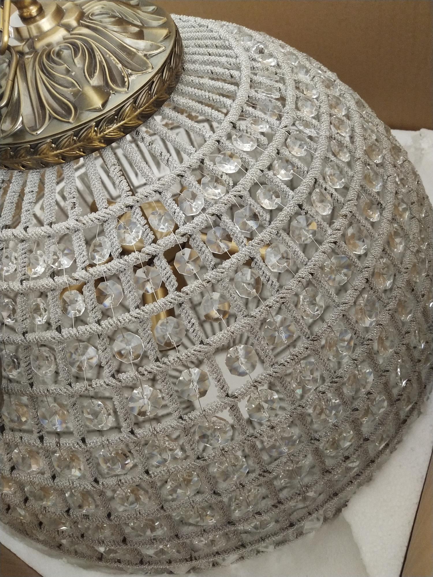 Elyinissa Chandelier Gold Globe Crystal Vintage