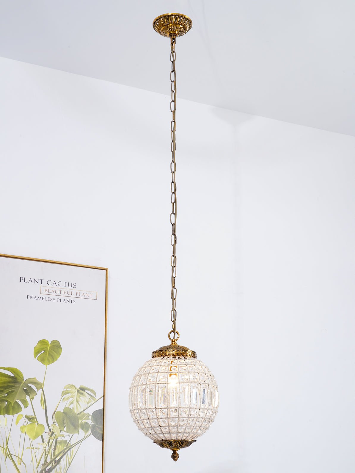 Elyinissa Chandelier Gold Globe Crystal Vintage
