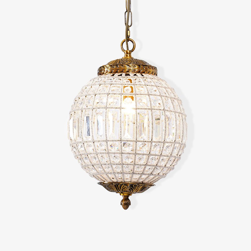 Elyinissa Chandelier Gold Globe Crystal Vintage