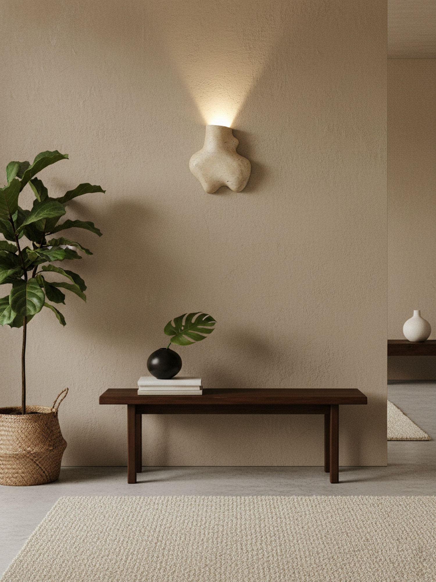 Whitlow Travertine Abstract Wall Lamp