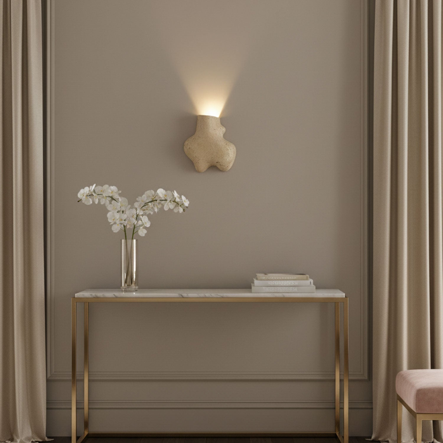 Whitlow Travertine Abstract Wall Lamp