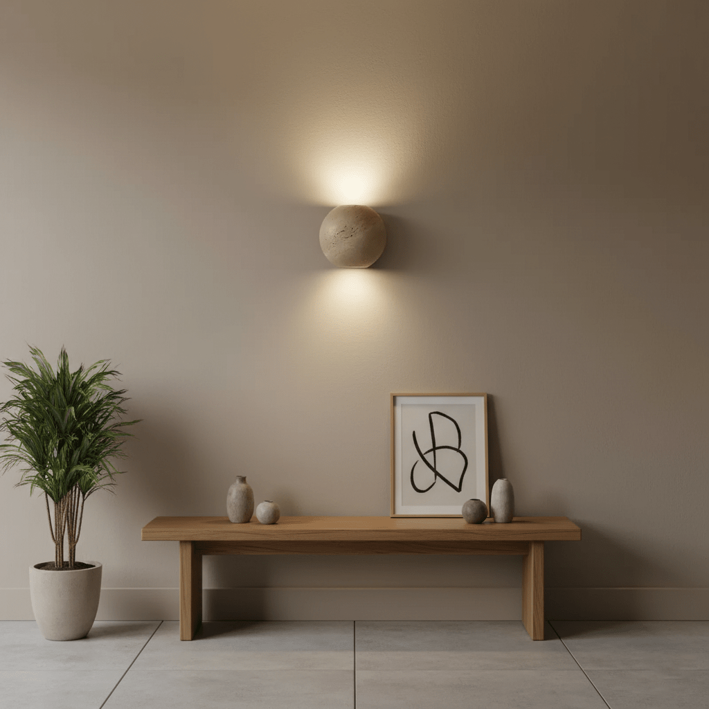 Travian Travertine Globe Wall Sconce