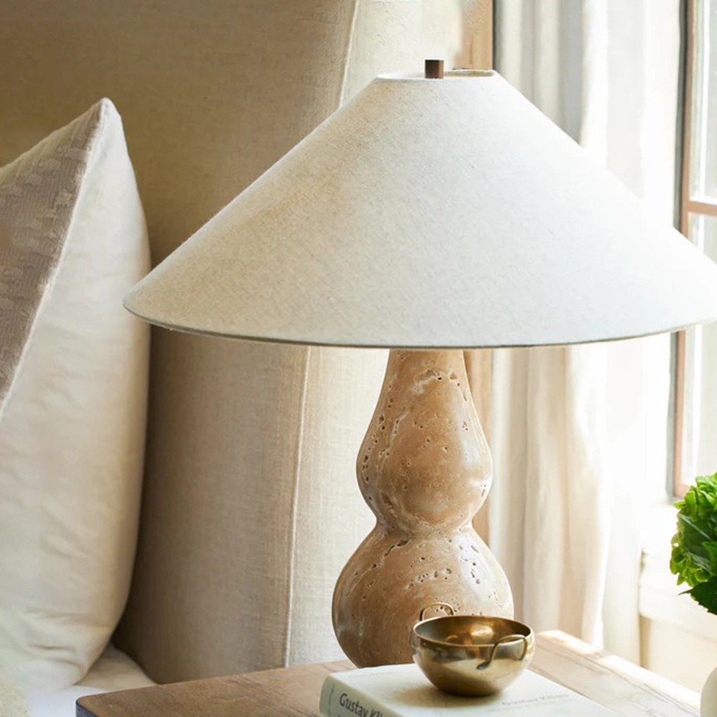 Travertine Double-Gourd Table Lamp