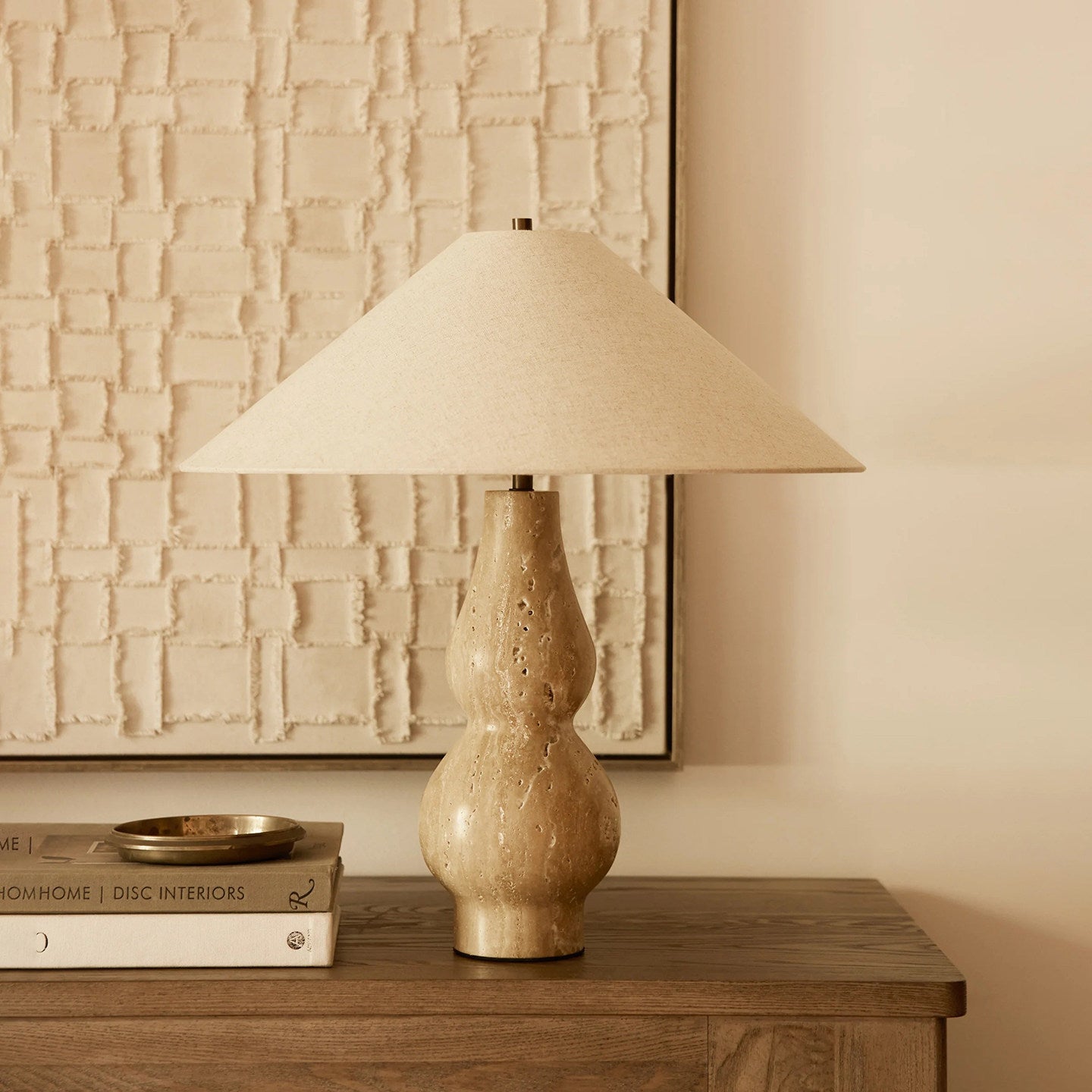 Travertine Double-Gourd Table Lamp