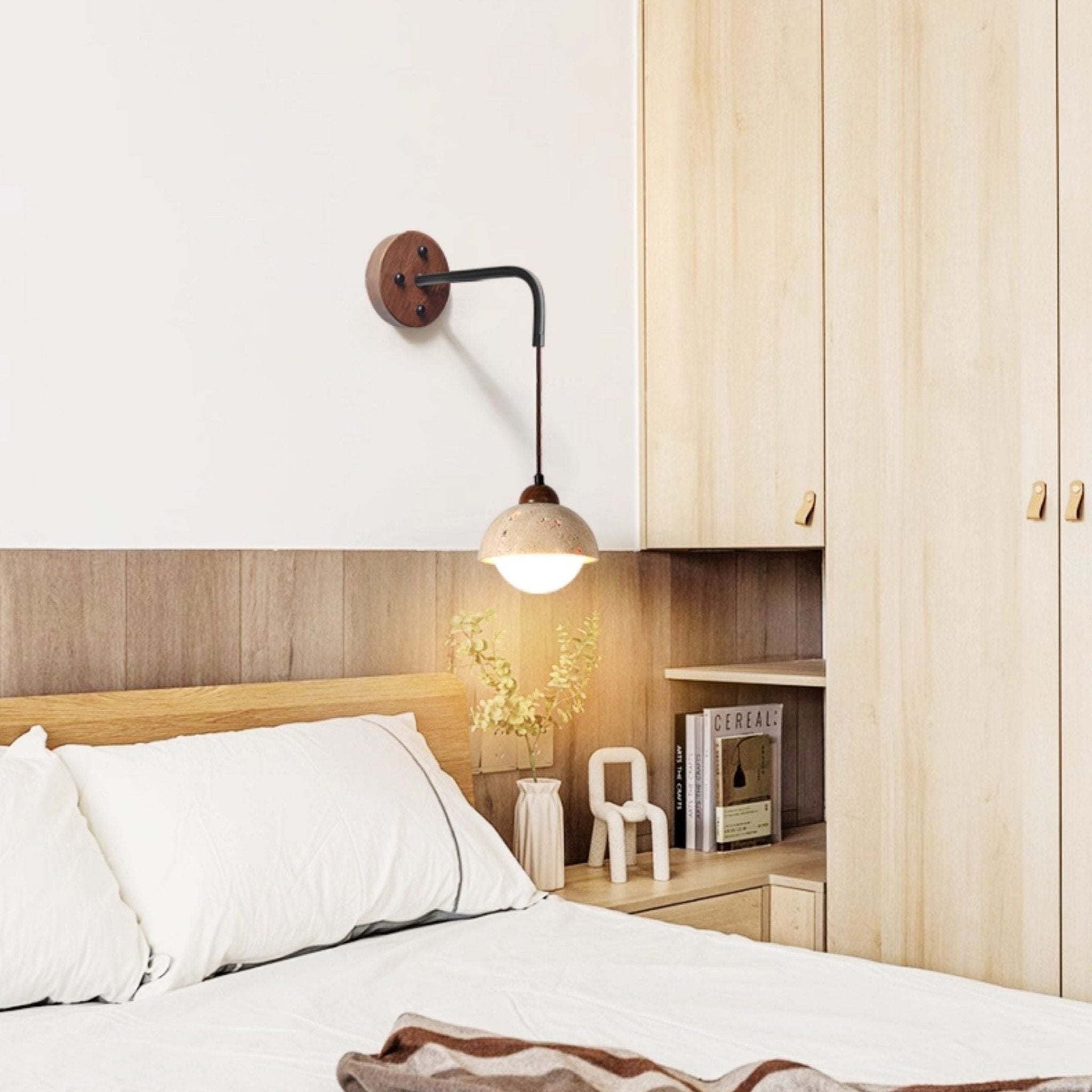 Travertine Swing Arm Wall Sconce