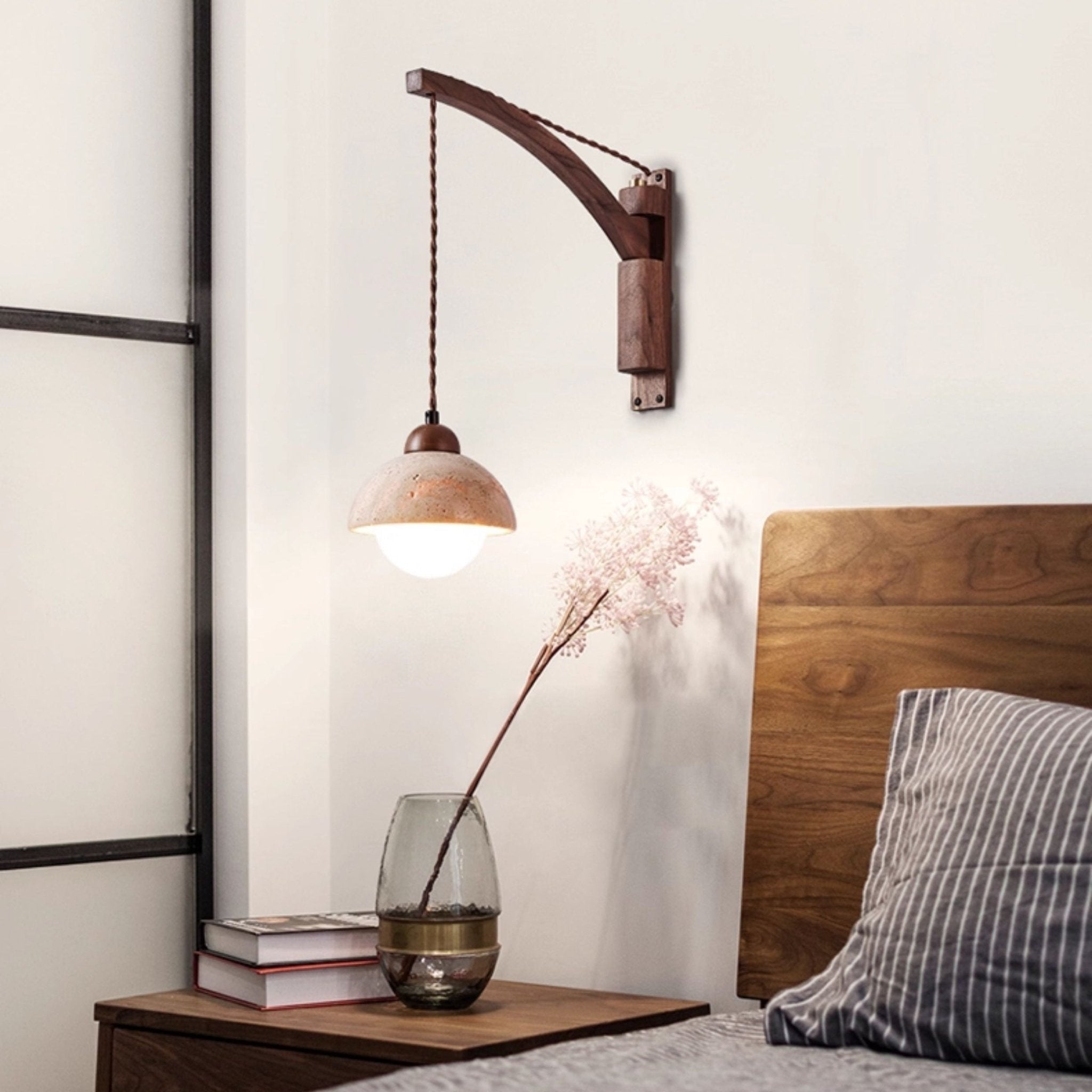 Travertine Swing Arm Wall Sconce