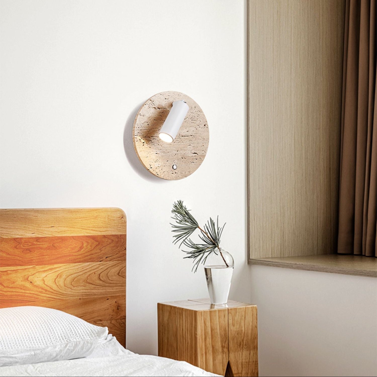 Selan Travertine Axis Directional Sconce